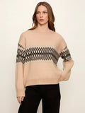 Argyle Crew Pullover- Hazelnut