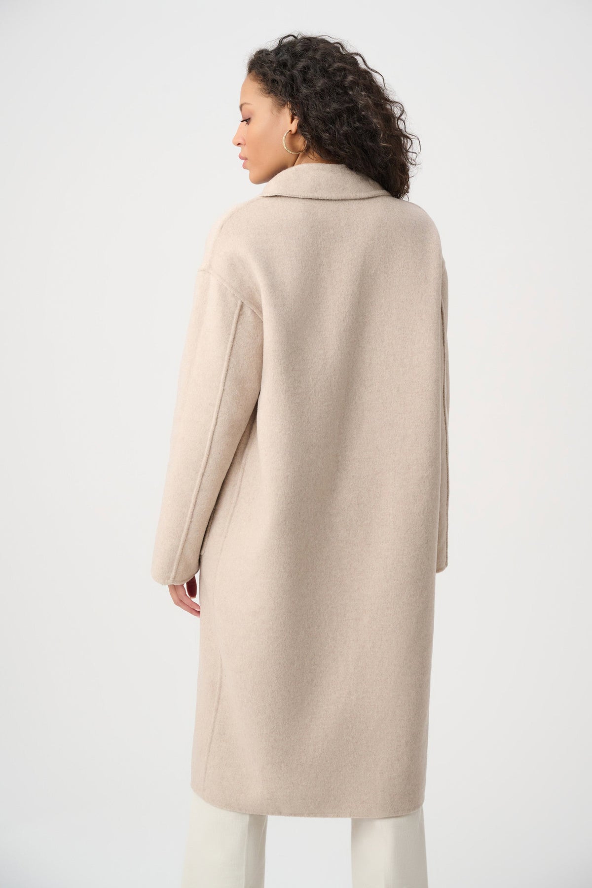 Wool Blend Plaid Reversible Boxy Coat- Oatmeal/Multi