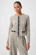 Plaid Boucle Jacket- Beige/Multi