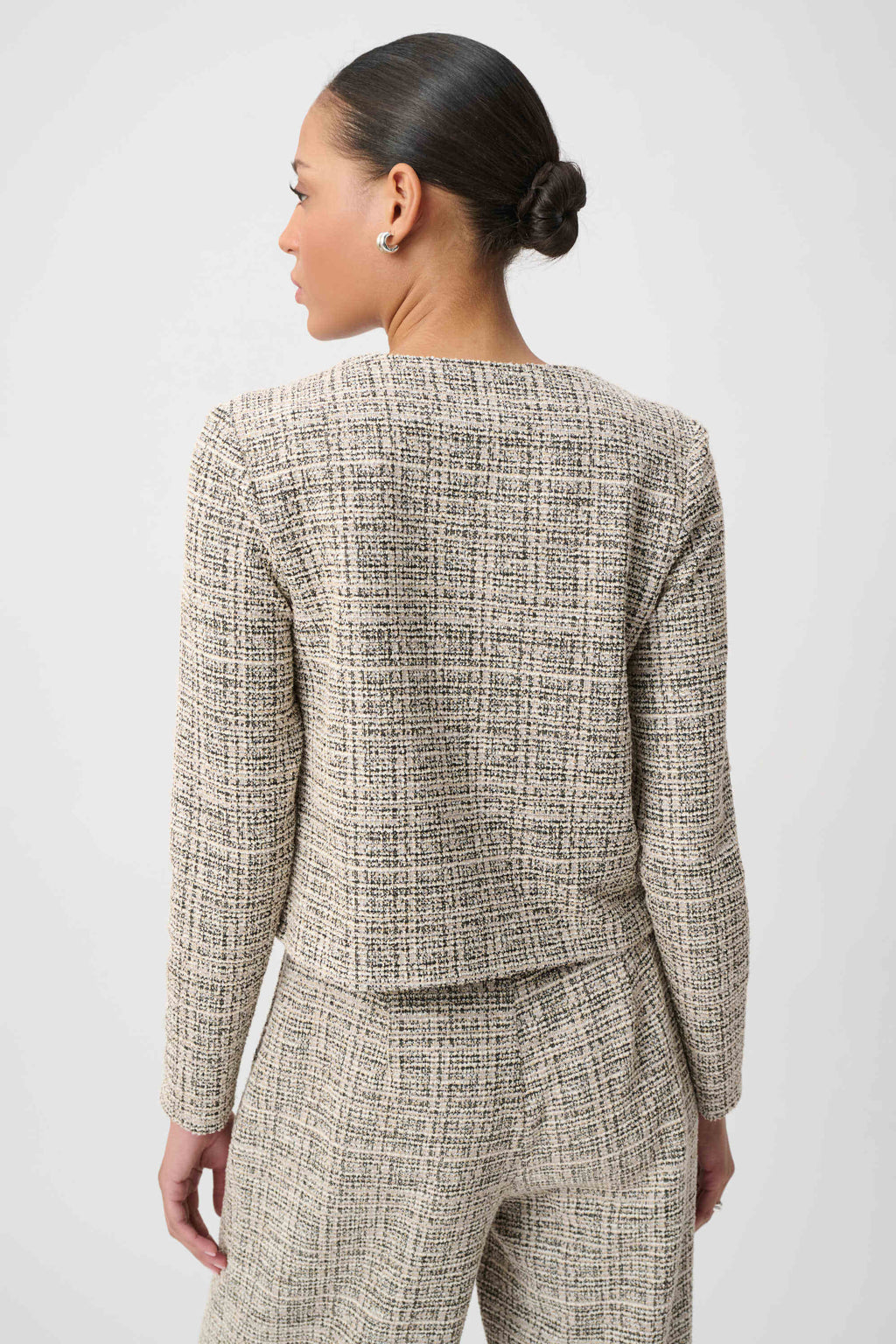 Plaid Boucle Jacket- Beige/Multi