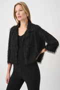 Fringed Short Blazer- Black