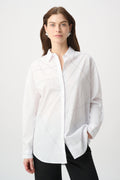 Rhinestone Button-Down Shirt- White