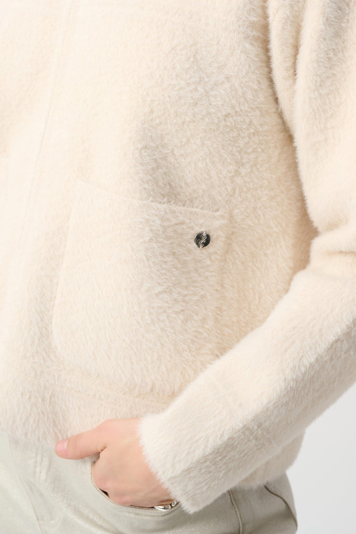 Detachable Faux Fur Collar Jacket- Birch