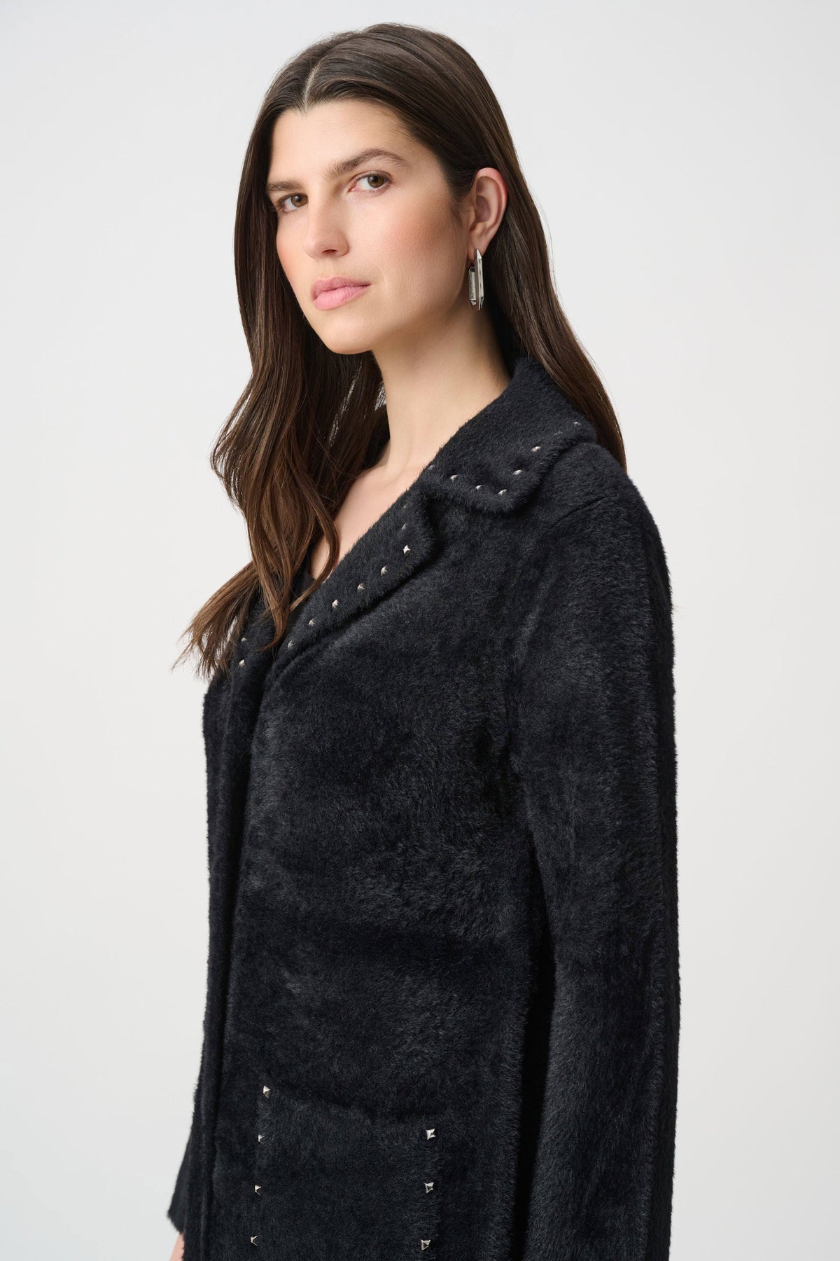 Studded Sweater Coat- Black