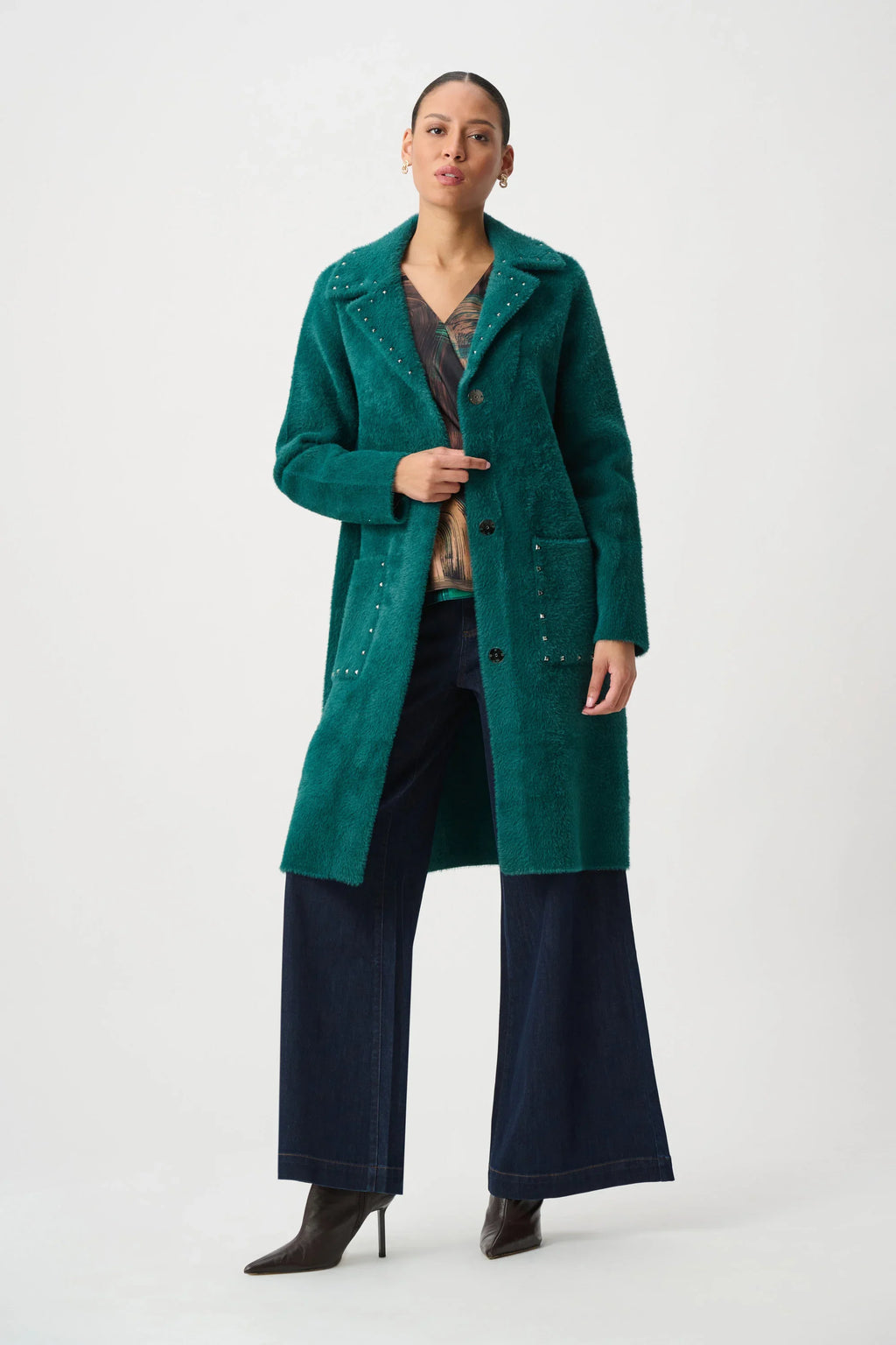 Studded Sweater Coat- Ivy