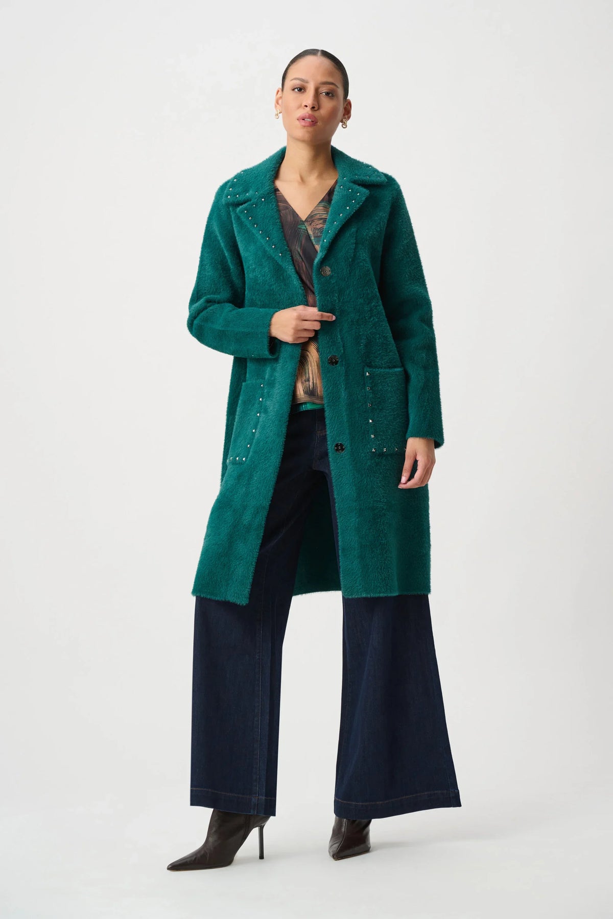 Studded Sweater Coat- Ivy