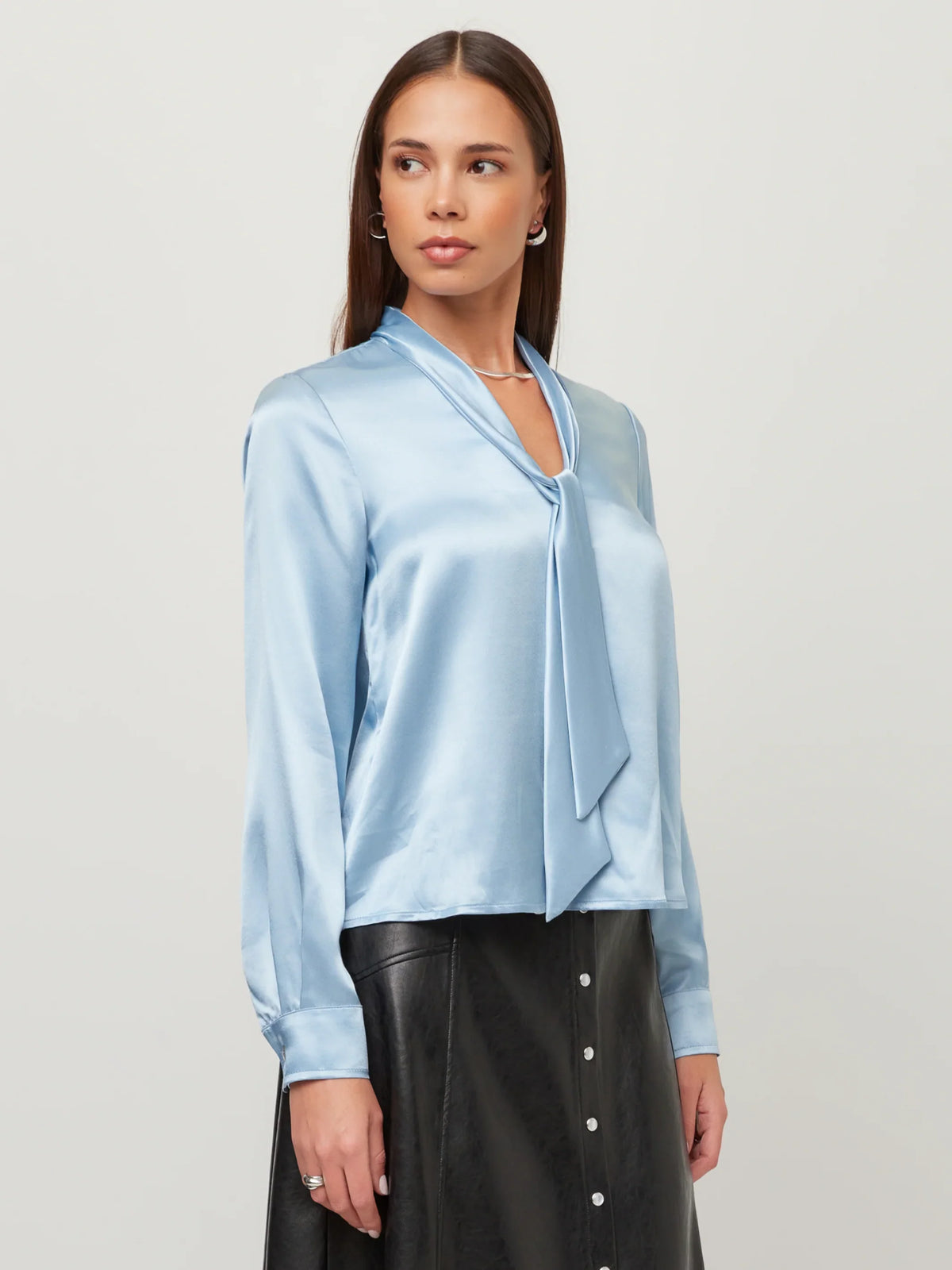 Patty Tie-Neck Top- Glacier