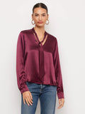 Patty Tie-Neck Top- Merlot