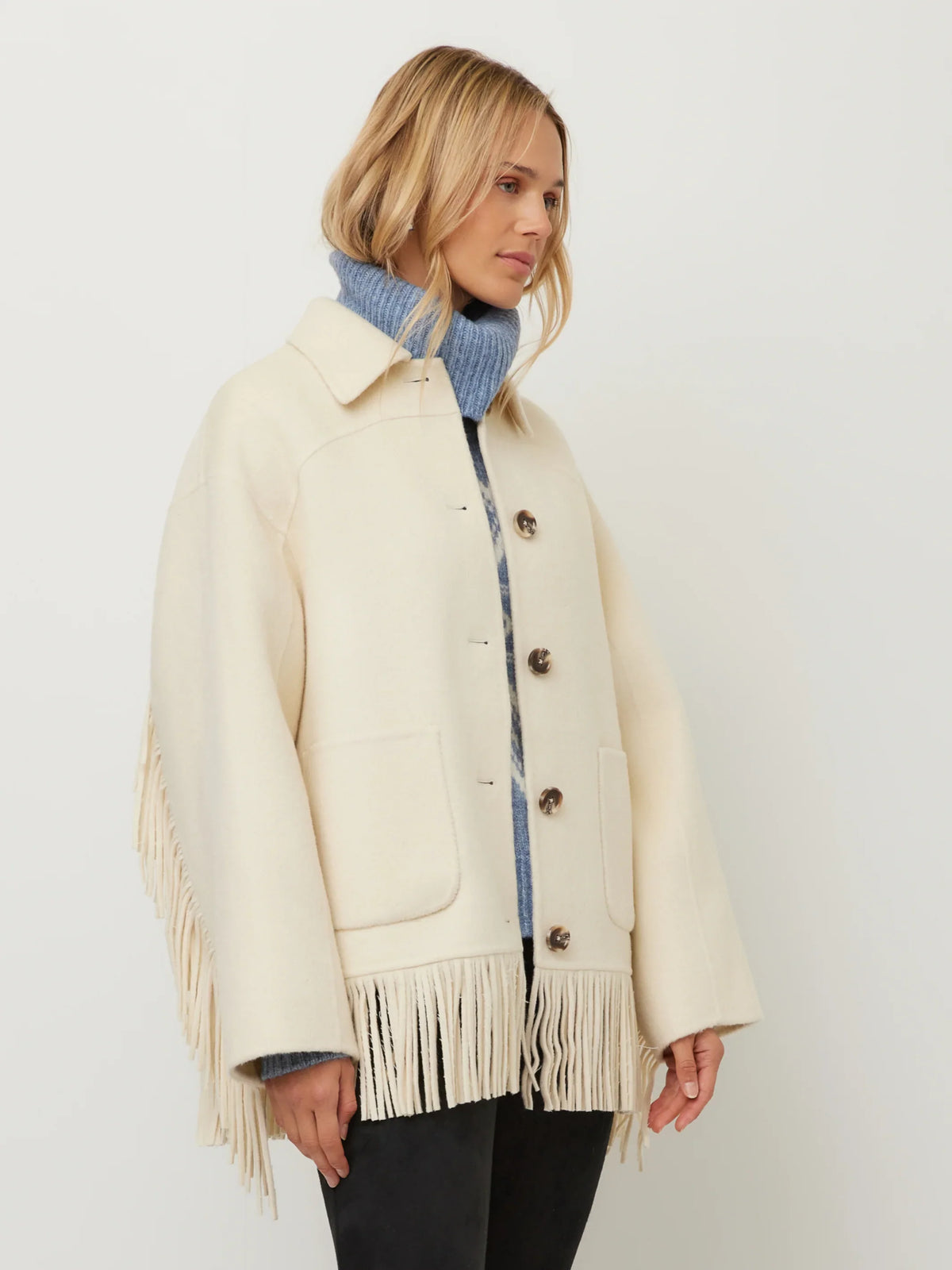 Yara Fringe Jacket- Cream