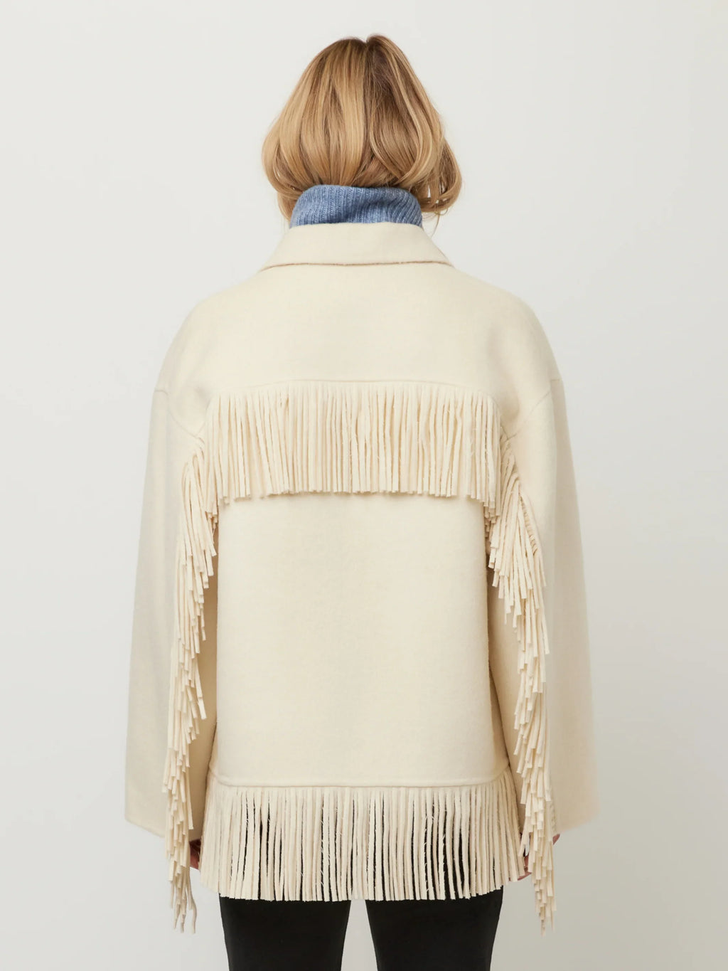 Yara Fringe Jacket- Cream