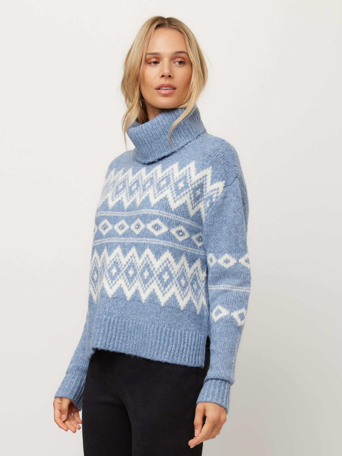 Esther Jacquard Sweater- Chambray