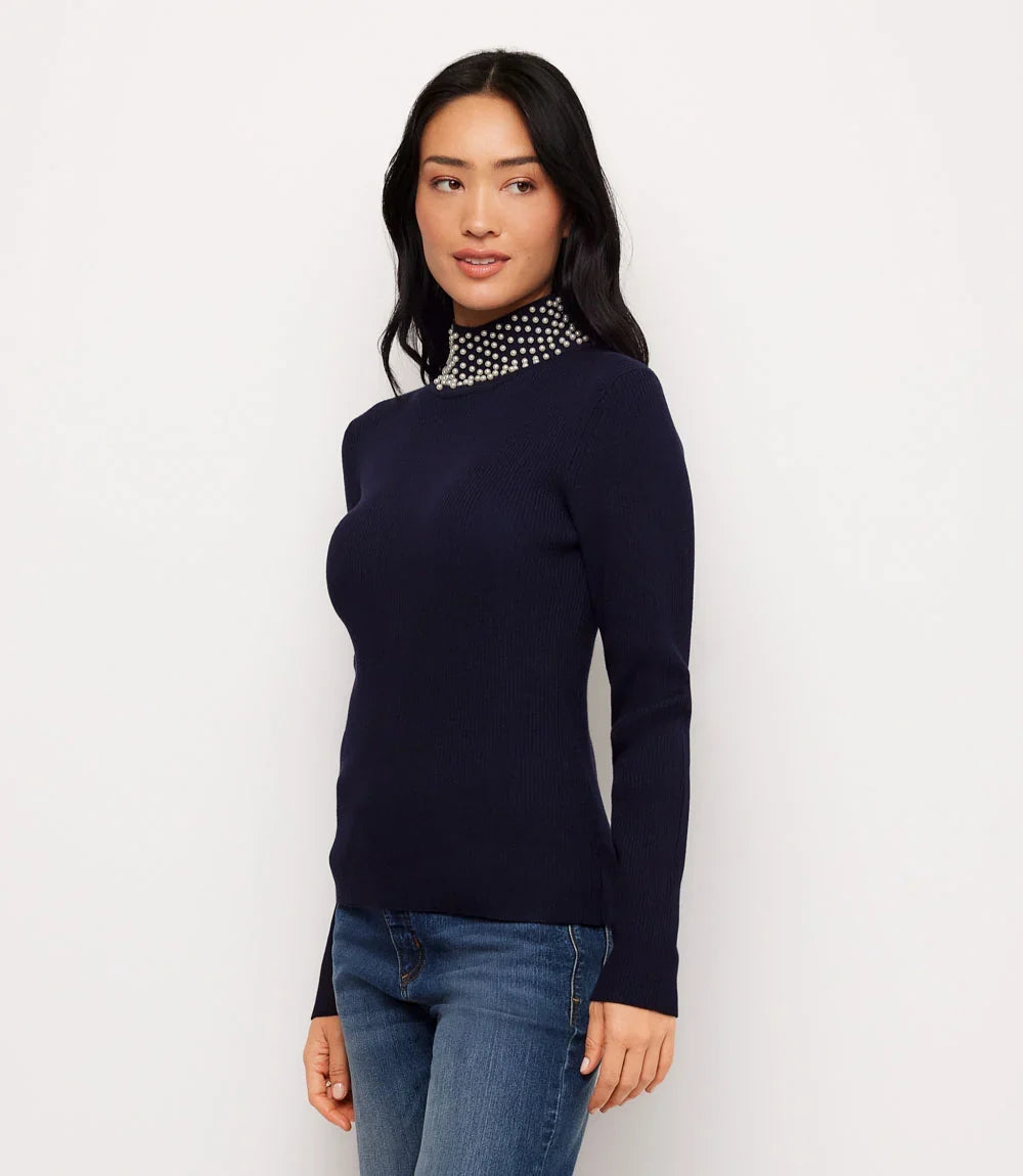 Pearl Turtleneck Sweater- Navy