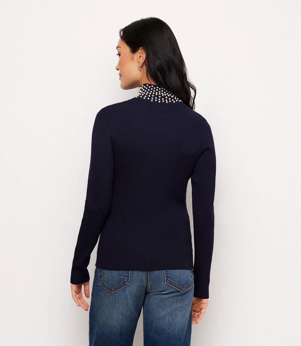 Pearl Turtleneck Sweater- Navy