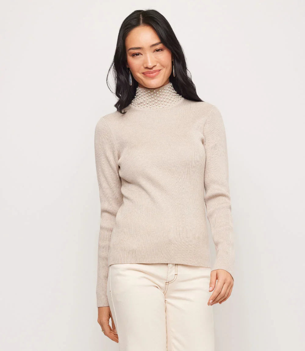 Pearl Turtleneck Sweater- Oatmeal