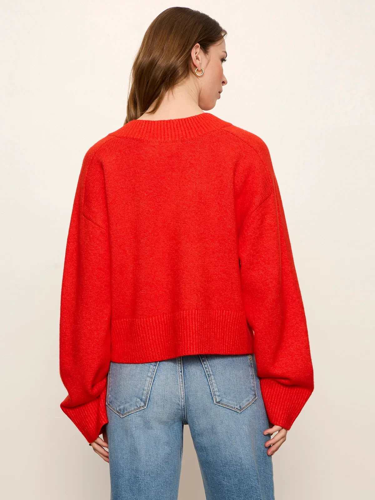 Vanna V-Neck Sweater- Red Hot