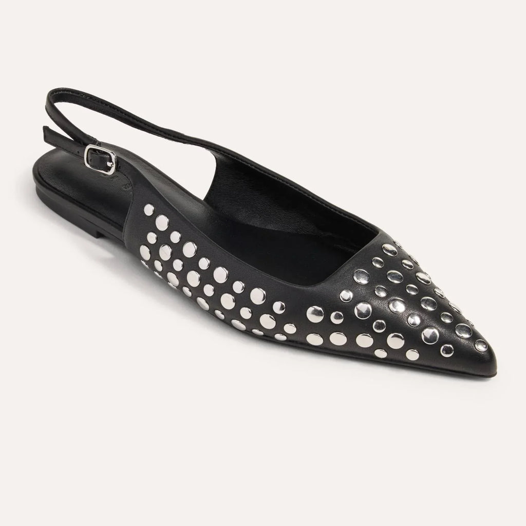 Bedford Flat- Black w/Silver Studs