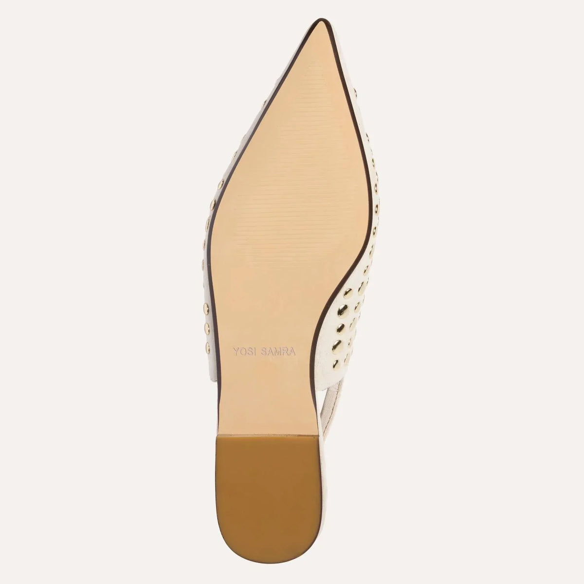 Bedford Flat- Bone Suede w/ Gold Studs