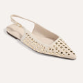 Bedford Flat- Bone Suede w/ Gold Studs
