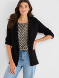 Elegant Knit Blazer- Black Onyx