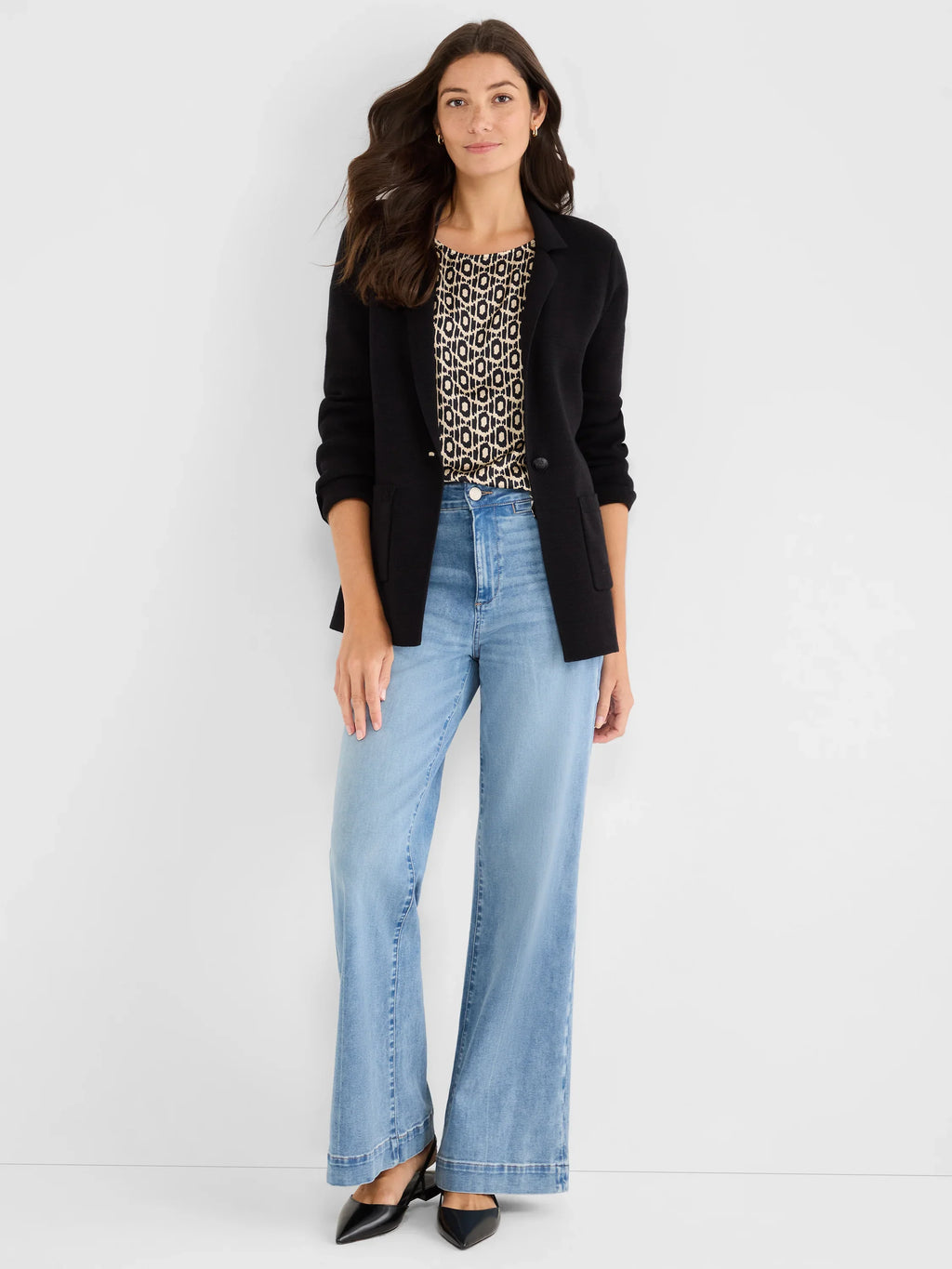 Elegant Knit Blazer- Black Onyx