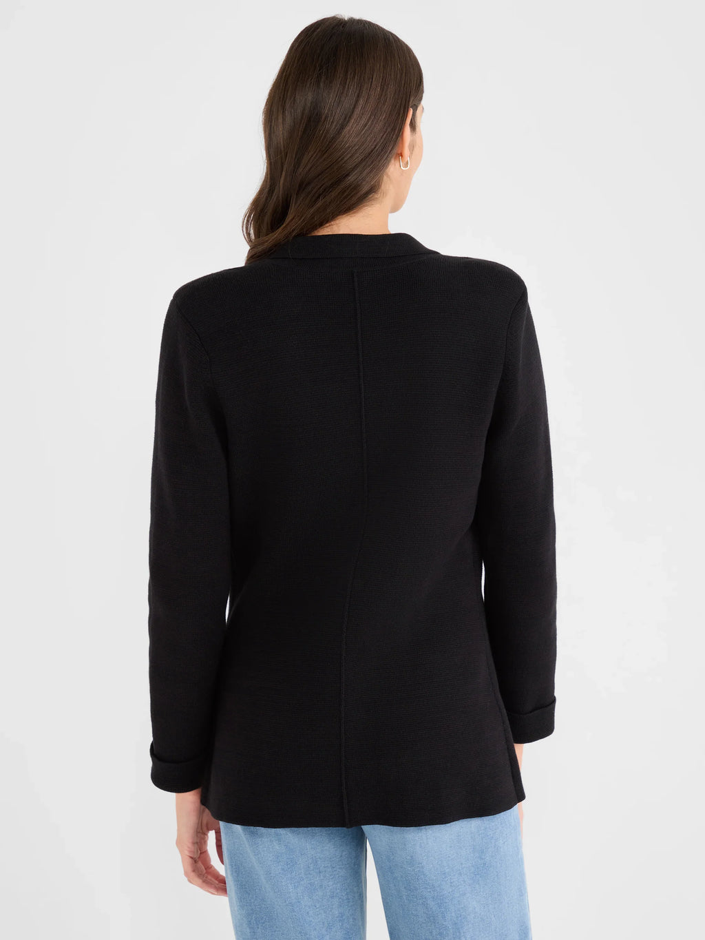 Elegant Knit Blazer- Black Onyx