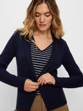 Elegant Knit Tailored Blazer- Dark Indigo