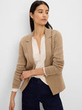 Elegant Knit Tailored Blazer-Oak