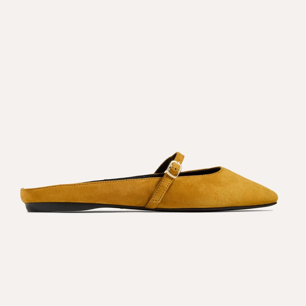 Lily Flat- Ochre Suede