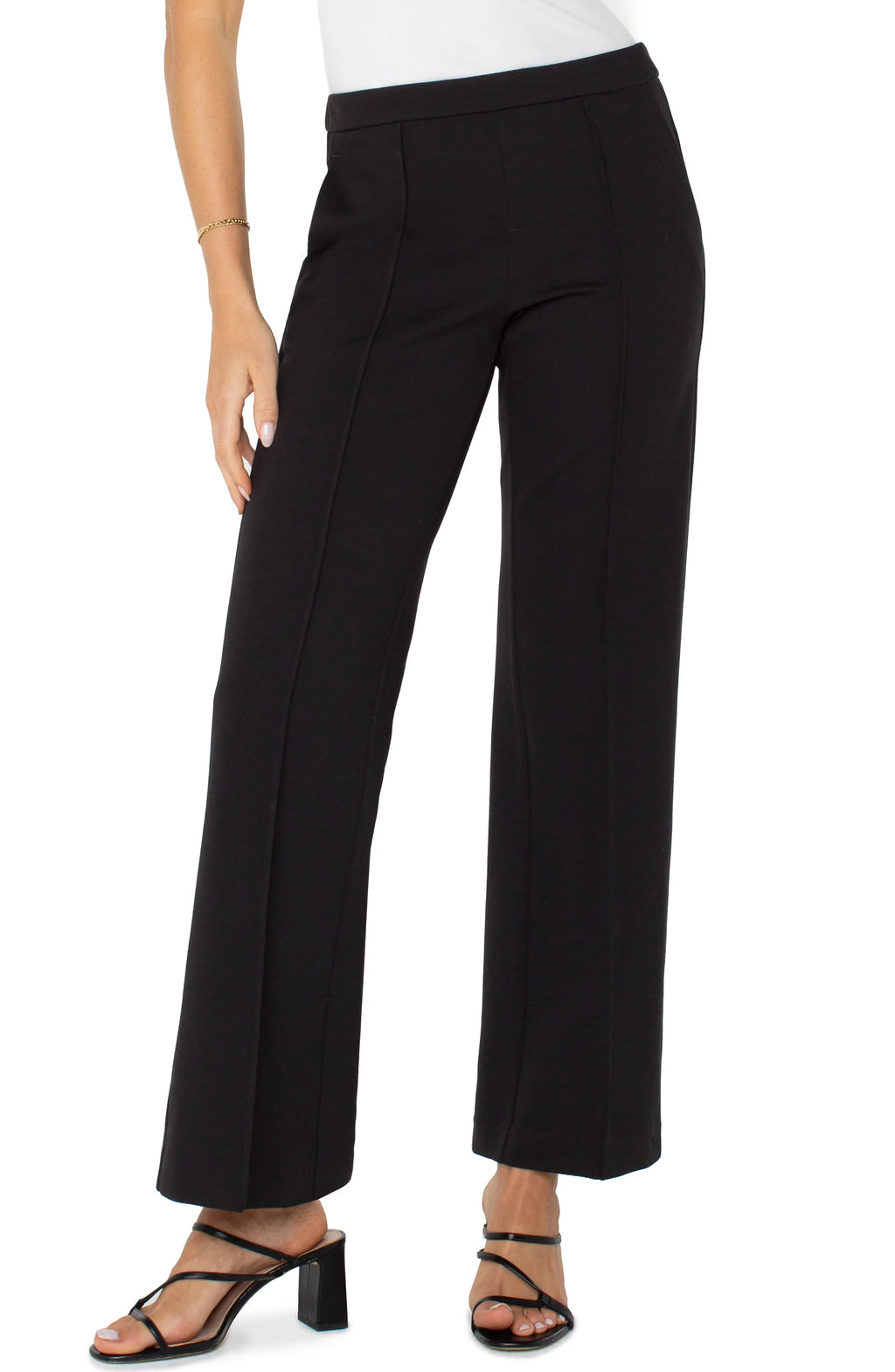 Kayla Wide Leg Pull-on Trouser- Brown Truffle