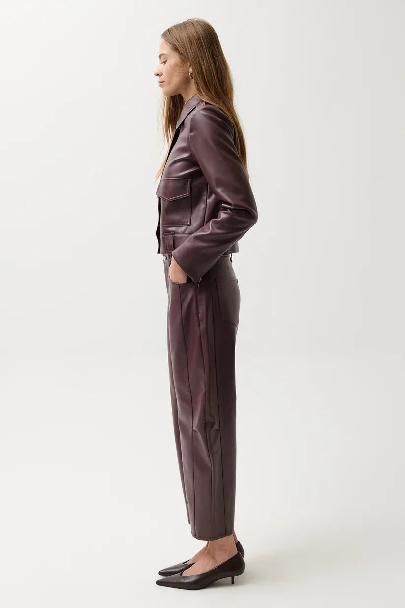 Eli High Rise Barrel Jean- Cabernet