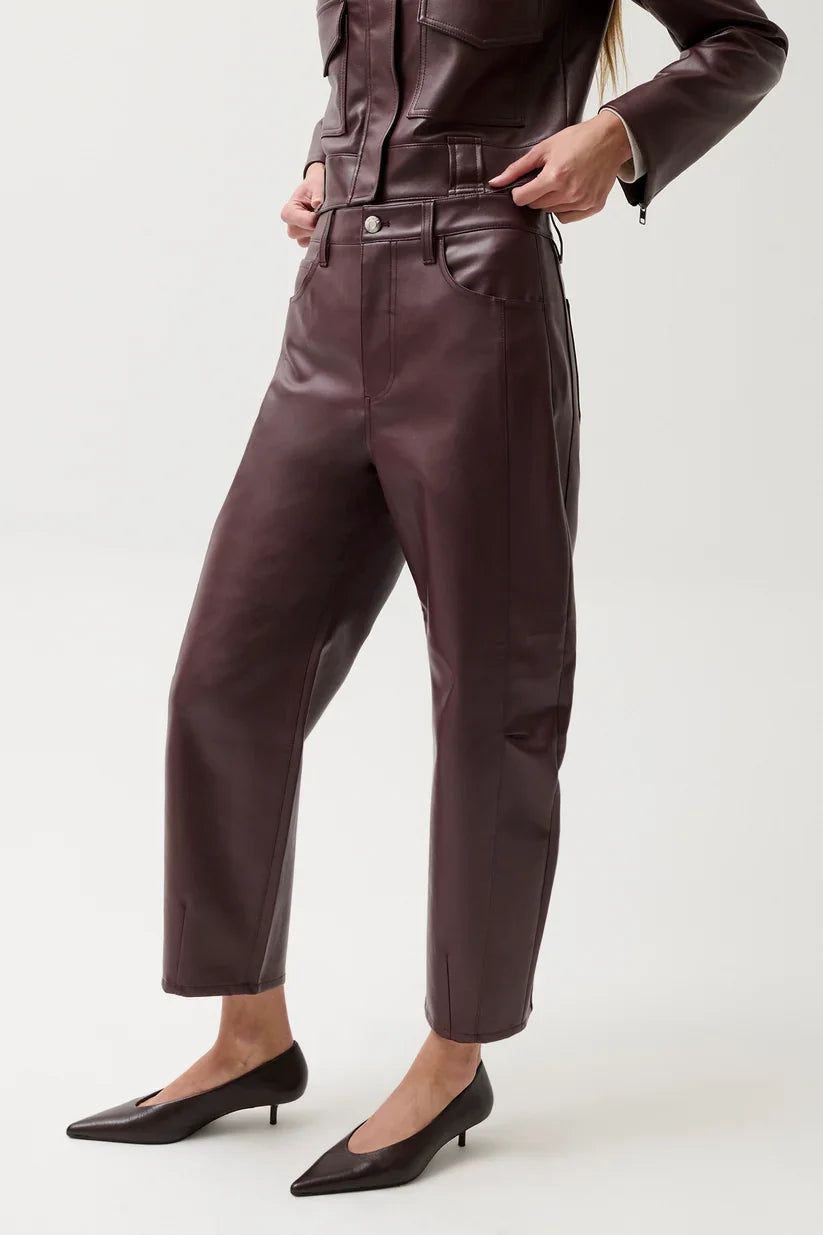 Eli High Rise Barrel Jean- Cabernet