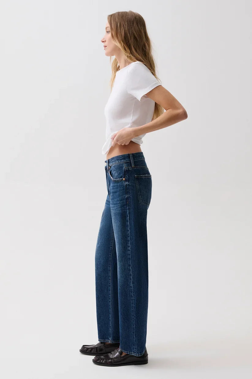 Lexi Mid Rise Bowed Straight- Moonwave