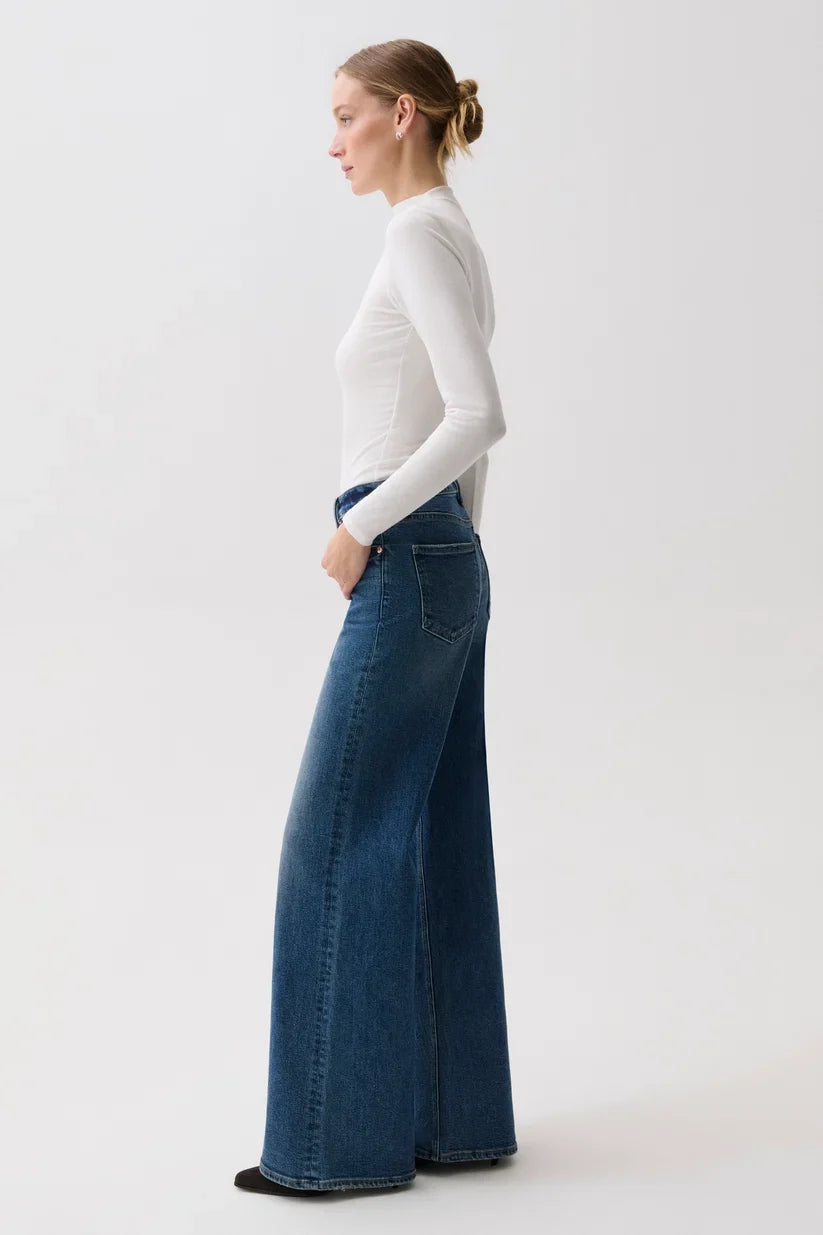 Vivian Mid Rise Wide Leg- Blue Depths