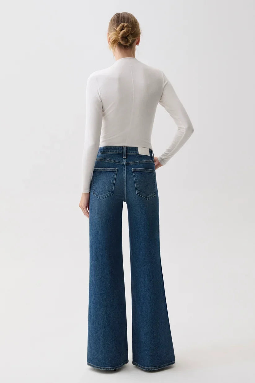 Vivian Mid Rise Wide Leg- Blue Depths