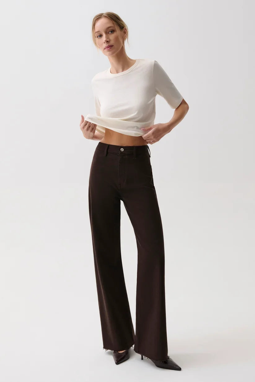 Penny High Rise Wide Leg Jean- Mocha