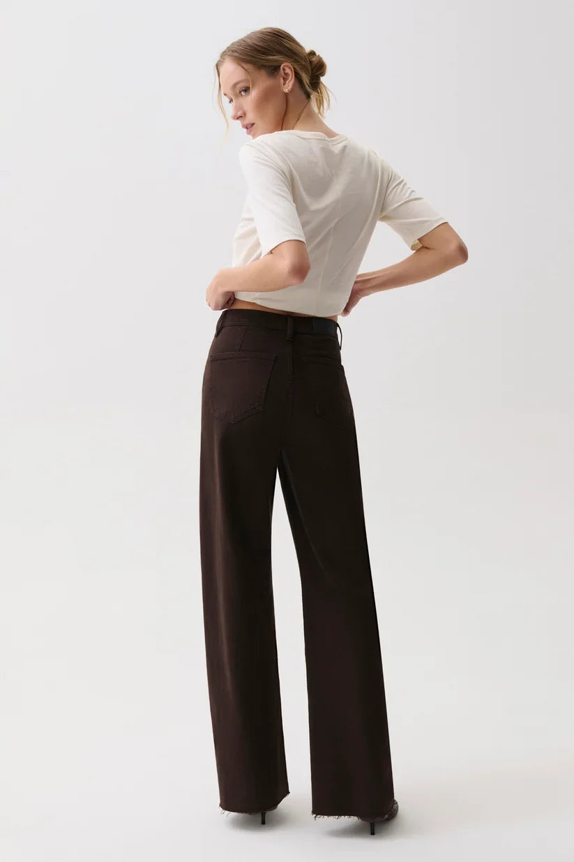 Penny High Rise Wide Leg Jean- Mocha