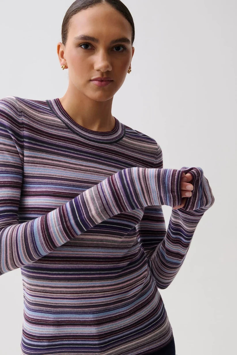 Madison Knit Long Sleeve Top- Lovina Stripe
