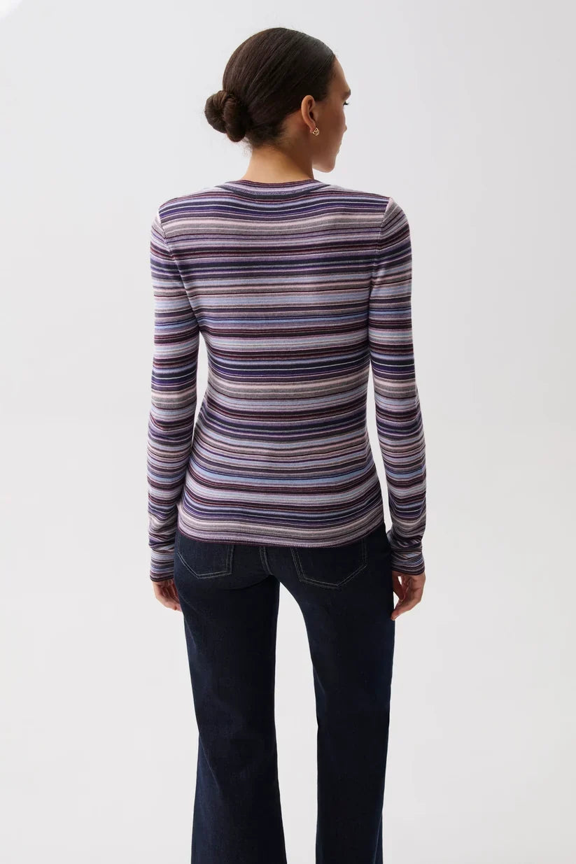 Madison Knit Long Sleeve Top- Lovina Stripe