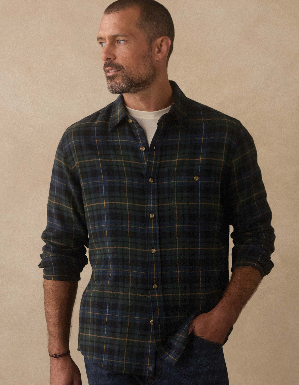 Hudson Double Brushed Flannel- Clover Plaid