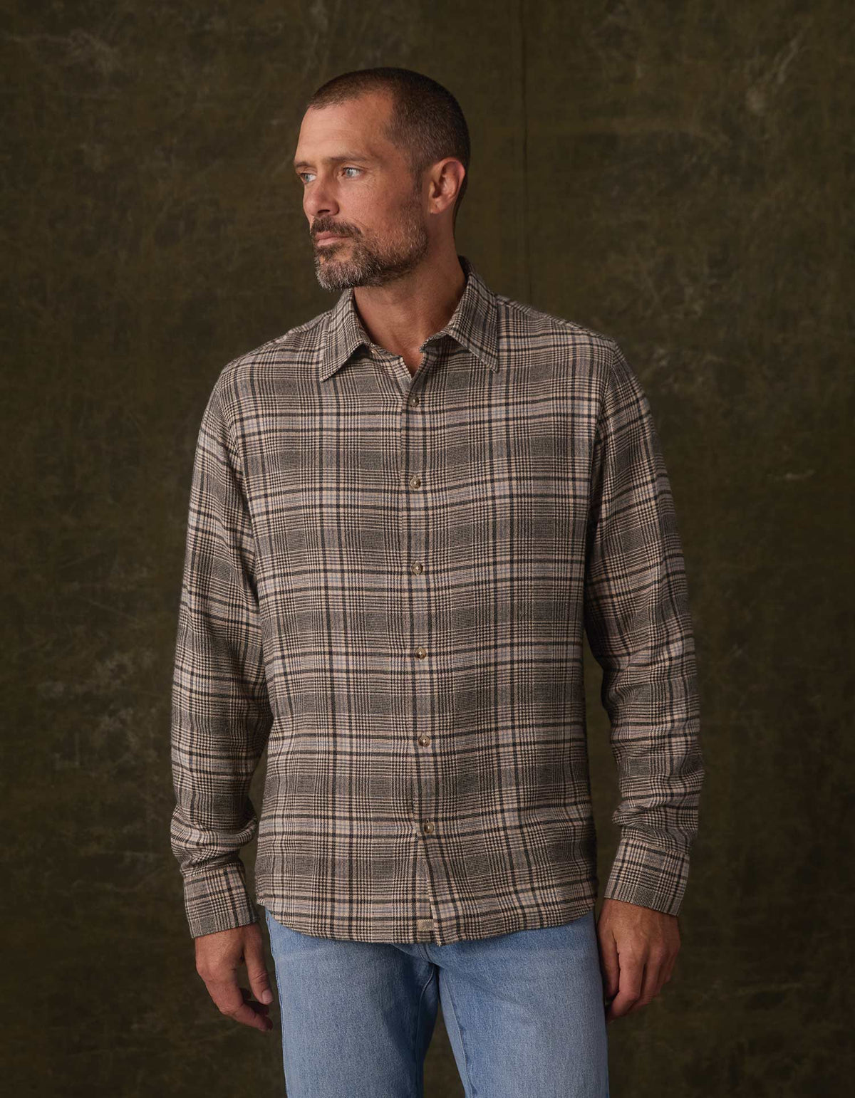 Owen Lightweight Button Up - Slate Blue Plaid