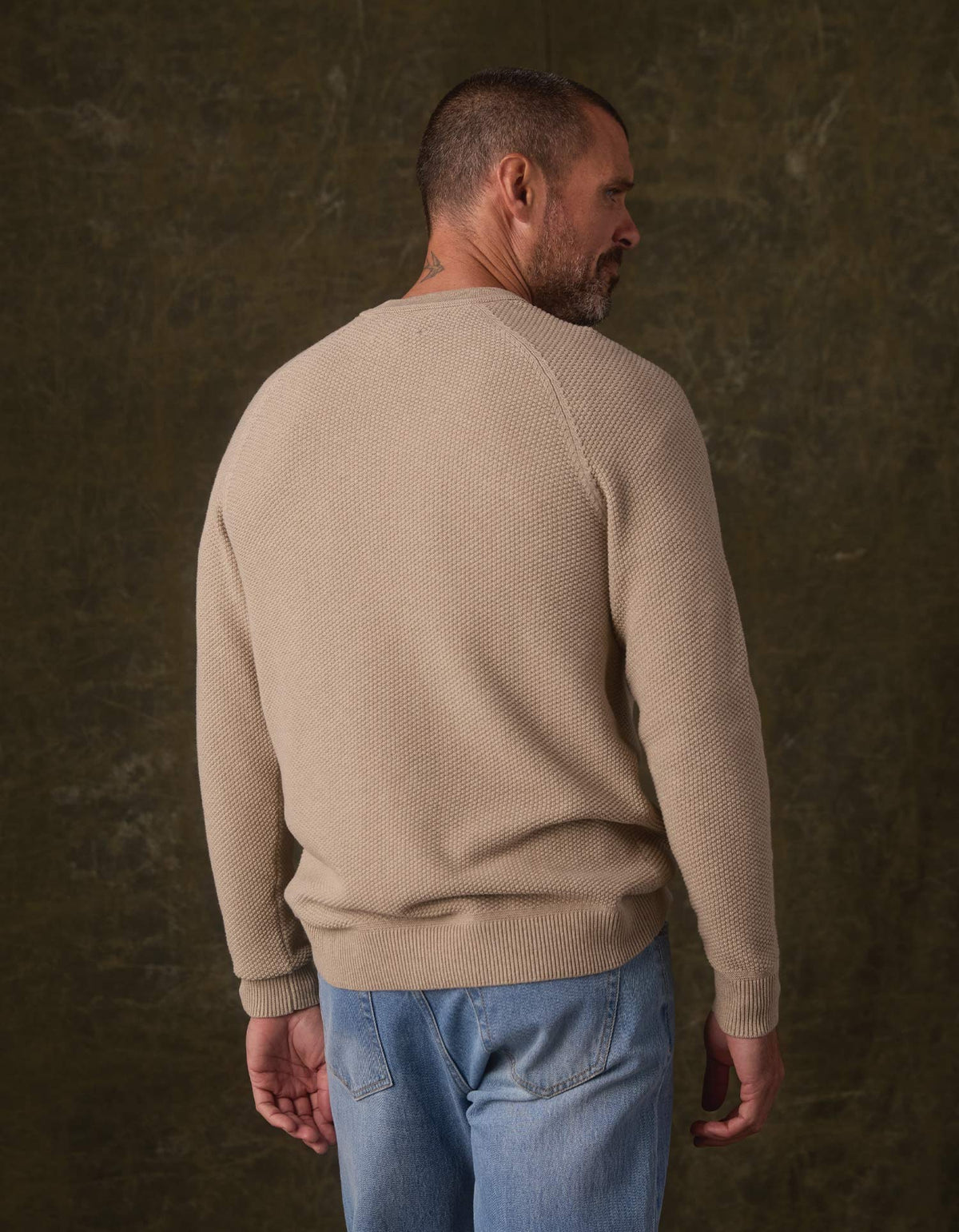 Coolmax Textured Crewneck Sweater- Flax