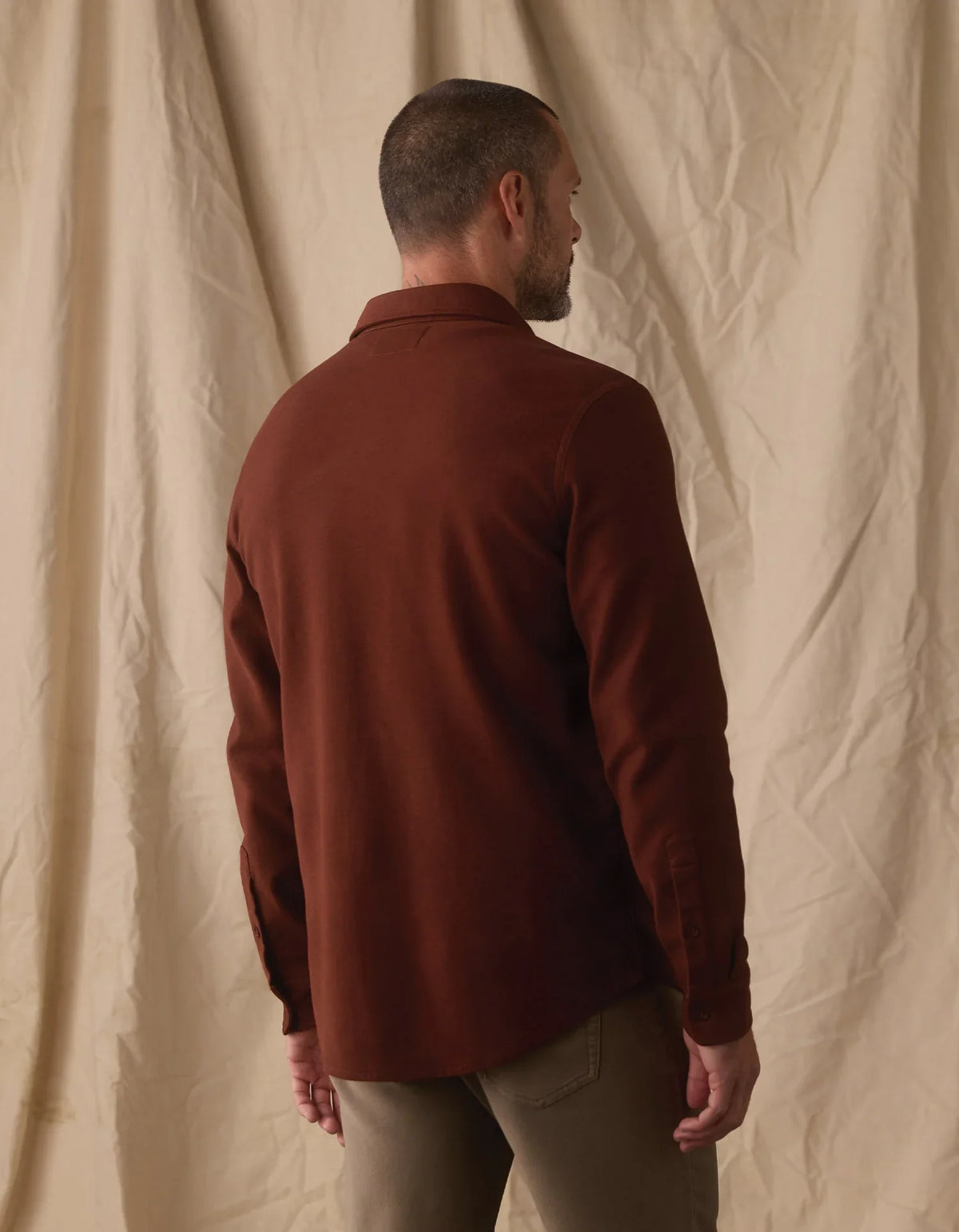 Comfort Terry Shirt Jacket- Spiced Brandy