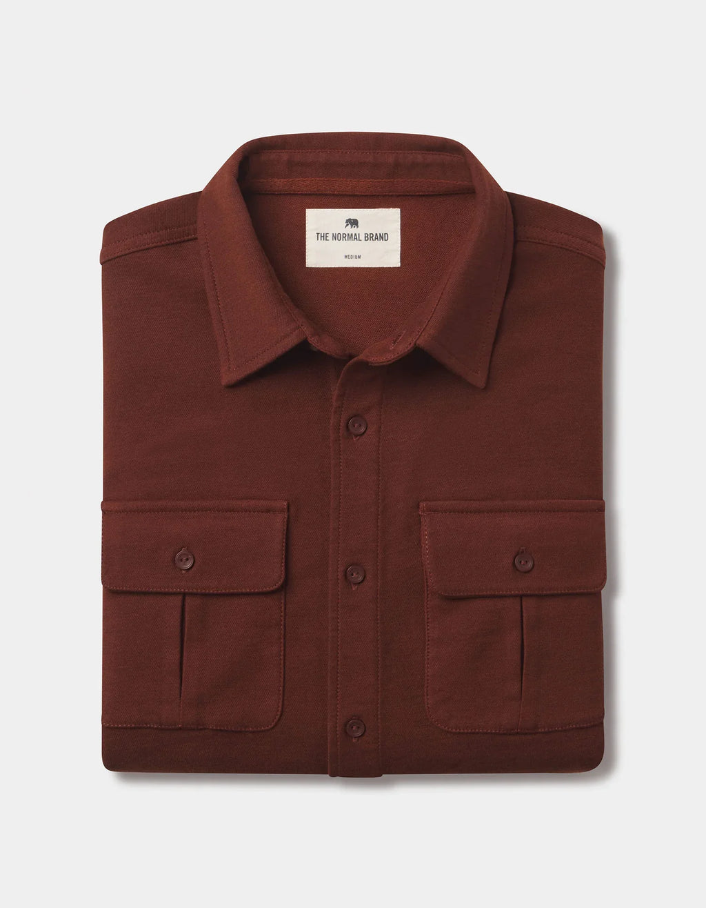 Comfort Terry Shirt Jacket- Spiced Brandy