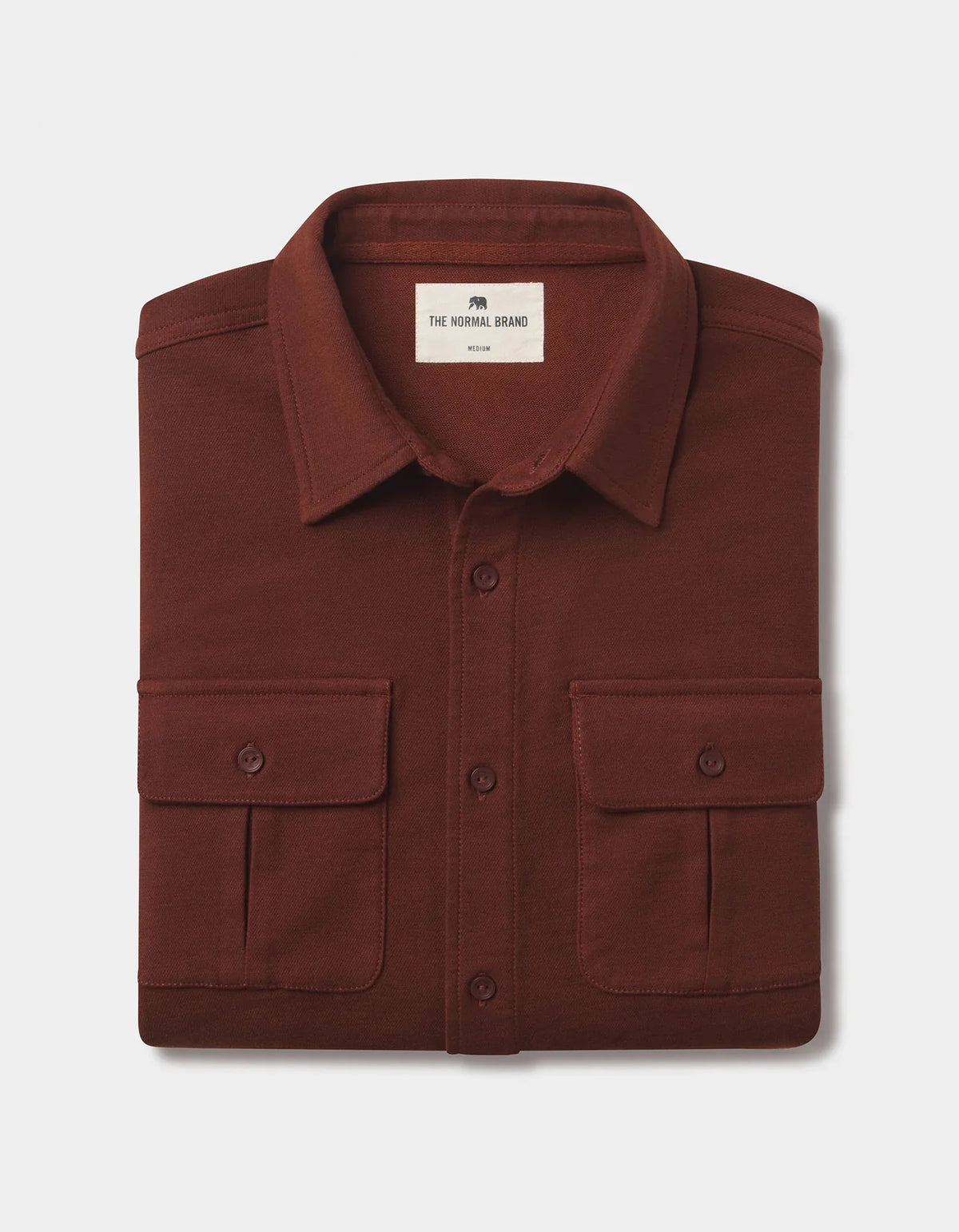 Comfort Terry Shirt Jacket- Spiced Brandy