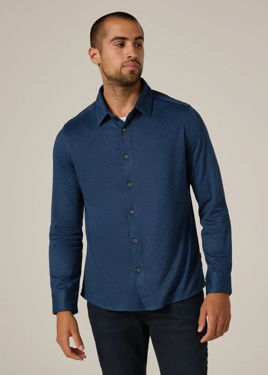 Bowery Long Sleeve Shirt- Navy