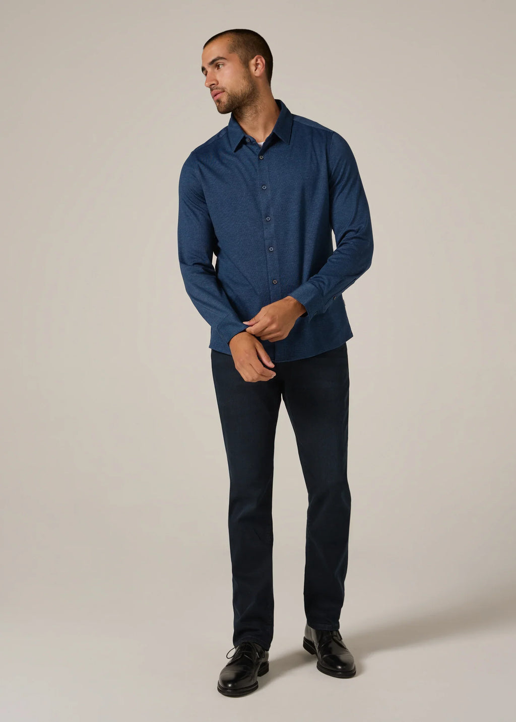 Bowery Long Sleeve Shirt- Navy