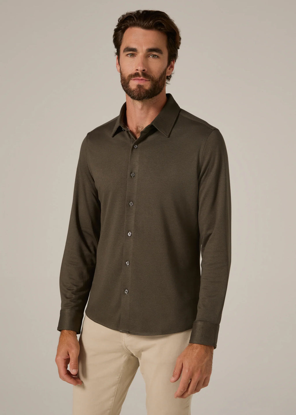 Bowery Long Sleeve Shirt- Olive