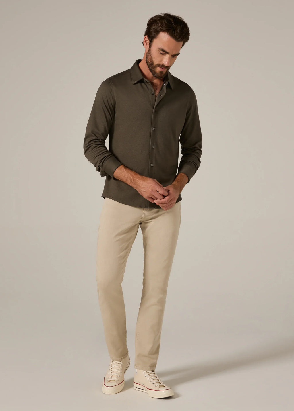 Bowery Long Sleeve Shirt- Olive