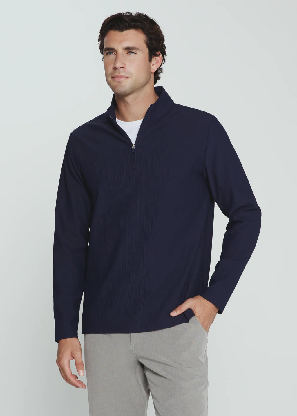 Drift Quarter Zip Pullover- Navy