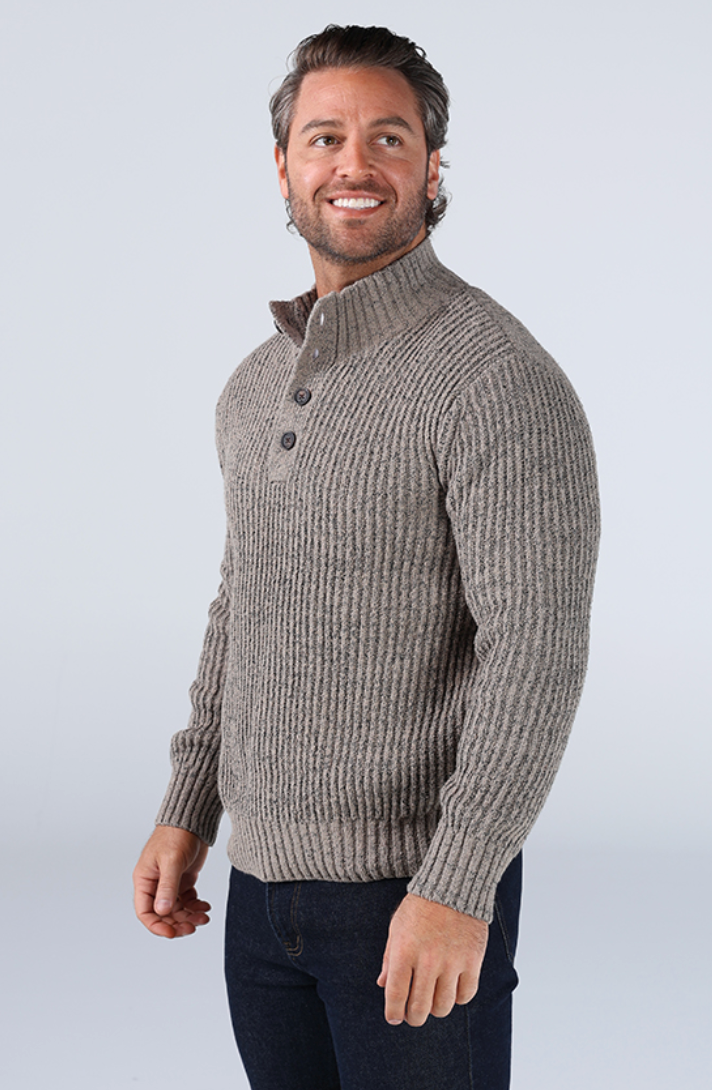 Boucle Popover Sweater- Taupe